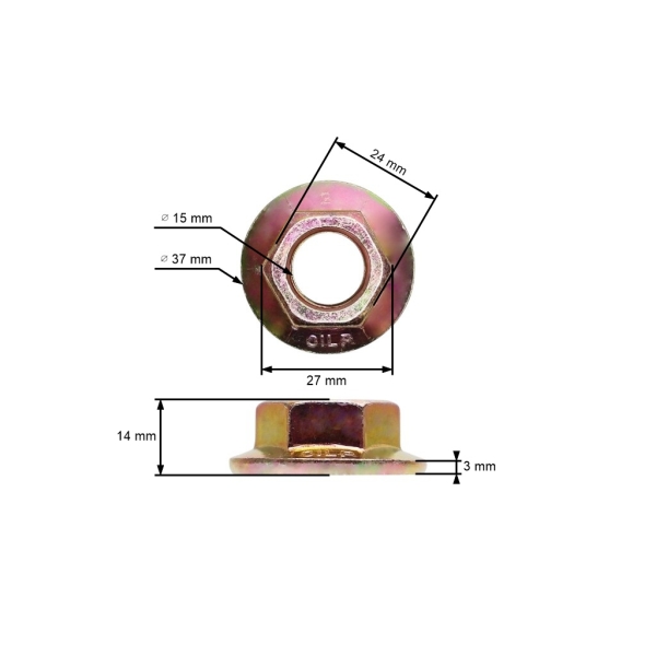 Mutter für Traktormähermesser MTD Troy-Bilt Bolens Yard Ryobi Bolens Gutbrod (OEM 712-0417 712-0417A 912-0417A 753-05549)