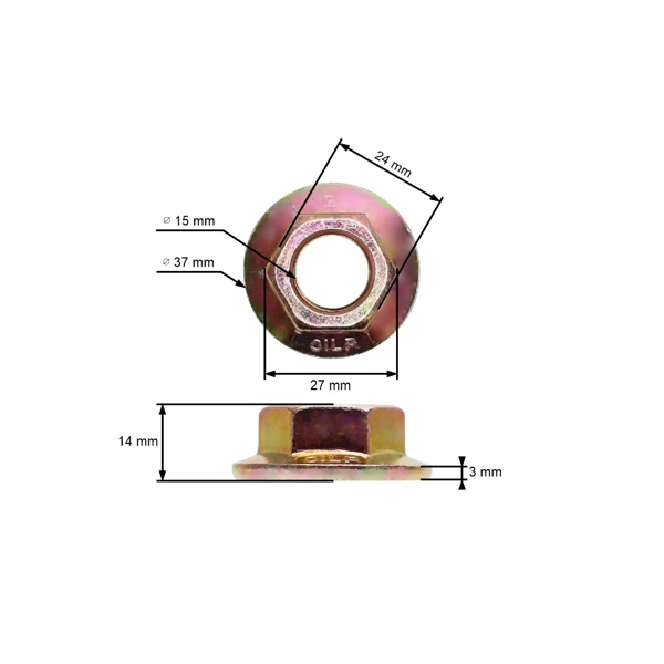 Mutter für Traktormähermesser MTD Troy-Bilt Bolens Yard Ryobi Bolens Gutbrod (OEM 712-0417 712-0417A 912-0417A 753-05549)