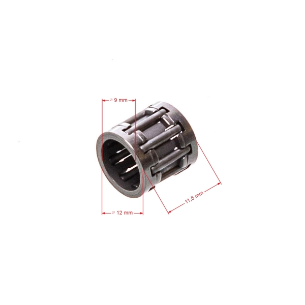 Nadelkolbenlager 9 mm x 12 mm x 11,3 mm für chinesische Motorsensen und Freischneider aus dem Hobbymarkt mit einem Hubraum von 52 ccm