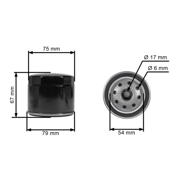 Ölfilter 58 mm x 64 mm für Kohler Kawasaki John Deere MTD Yard Man Motoren (OEM 1205001 AM101207)