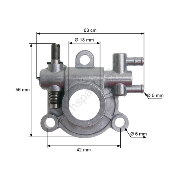 Ölpumpe für chinesische Kettensägen und Sägen aus Hobbymärkten mit einem Hubraum von 62 ccm