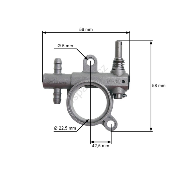 Ölpumpe für chinesische Kettensägen und Sägen für den Hobbymarkt mit einem Hubraum von 25 ccm