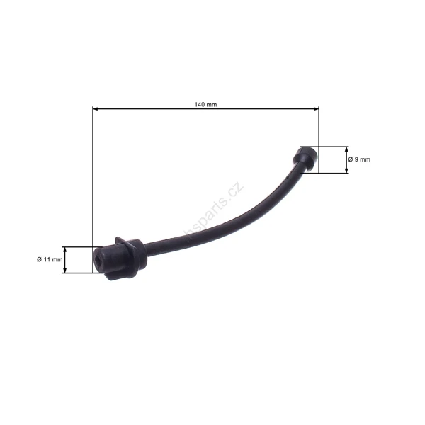 Ölschlauch für chinesische für chinesische Kettensägen und Sägen für den Hobbymarkt Gesamtlänge 142 mm Durchmesser 5,45 mm