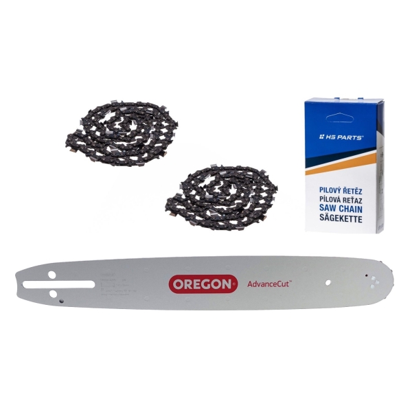 Oregon Führungsschiene 140SXEA095 14" (35 cm) 3/8" .050" (1,3 mm) + 2 x HS PARTS Sägekette 52 Glieder Vierkantzahn für Husqvarna 36 41 136 137 141 236 240 T435 335XPT 333 334 Jonsered 2035 2115 2117 2138 CS2234 CS2236T Solo 614 630 633 636