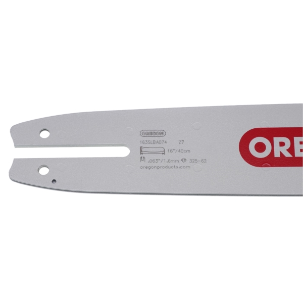 Oregon Führungsschiene 163SLBA074 16" (40 cm) .325" .063" (1,6 mm) + 2 x HS PARTS Sägekette 62 Glieder Vierkantzahn