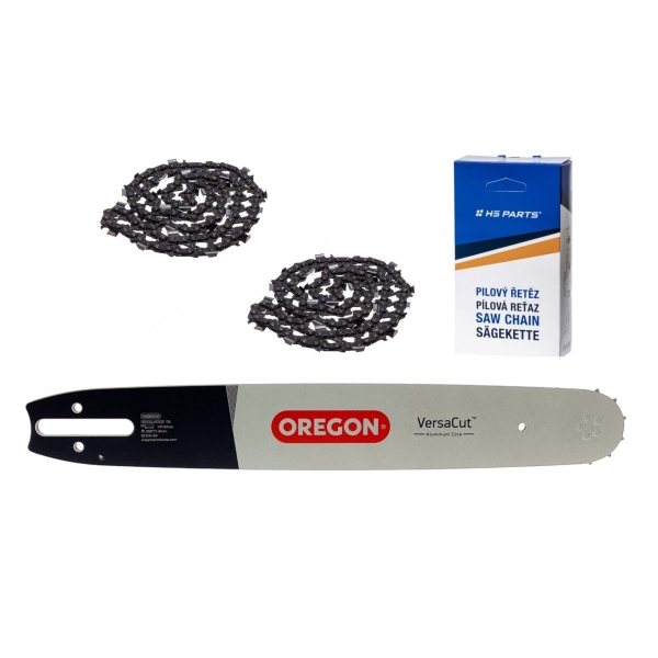 Oregon Führungsschiene 163VXLHD025 16" (40 cm) 3/8" .063" (1,6 mm) + 2 x HS PARTS Sägekette 60 Glieder Vierkantzahn