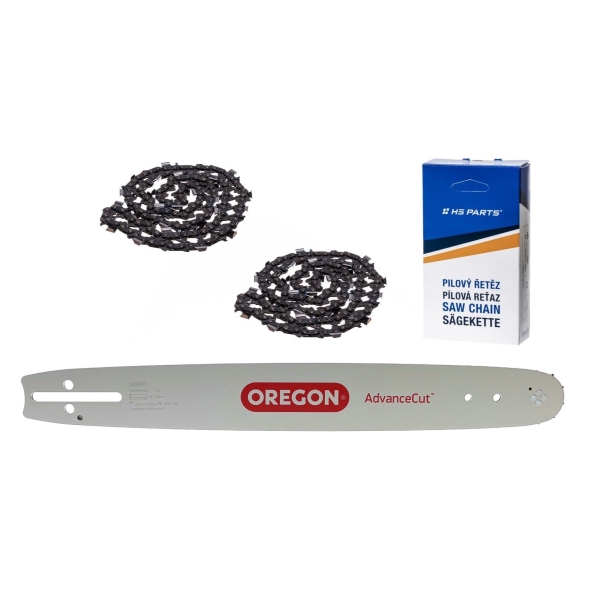 Oregon Führungsschiene 168PXBK095 16" (40 cm) .325" .058" (1,5 mm) + 2 x HS PARTS Sägekette 66 Glieder Vierkantzahn