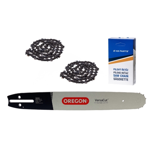 Oregon Führungsschiene 178VXLHD009 17" (43 cm) 3/8" .058" (1,5 mm) + 2 x HS PARTS Sägekette 64 Glieder Vierkantzahn