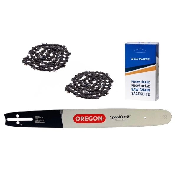 Oregon Führungsschiene 180TXLBK095 18" (45 cm) .325" .050" (1,3 mm) + 2 x HS PARTS Sägekette 72 Glieder Vierkantzahn