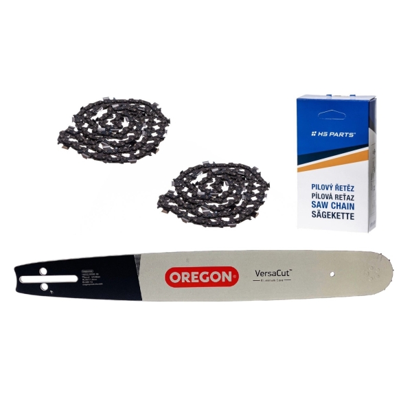 Oregon Führungsschiene 180VXLGK095 18" (45 cm) .325" .050" (1,3 mm) + 2 x HS PARTS Sägekette 72 Glieder Vierkantzahn für Husqvarna 40 45 51 55 262 257 340 345 346 357 359 445 450 460 550 560