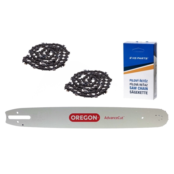 Oregon Führungsschiene 183SFGD025 18" (45 cm) .325" .063" (1,6 mm) + 2 x HS PARTS Sägekette 74 Glieder Vierkantzahn