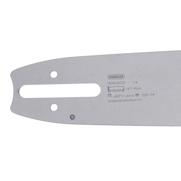 Oregon Führungsschiene 183SFGD025 18" (45 cm) .325" .063" (1,6 mm) + 2 x HS PARTS Sägekette 74 Glieder Vierkantzahn