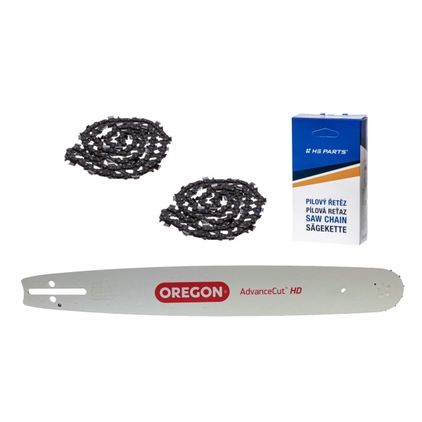Oregon Führungsschiene 188SLBK095 18" (45 cm) .325" .058" (1,5 mm) + 2 x HS PARTS Sägekette 72 Glieder Vierkantzahn