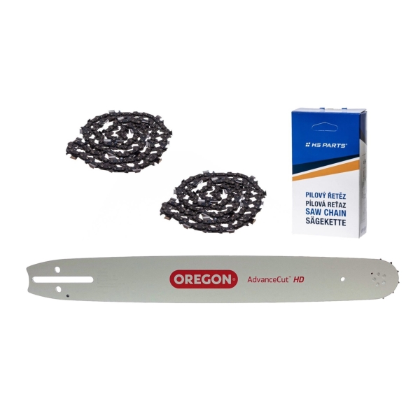 Oregon Führungsschiene 188SLHD009 18" (45 cm) 3/8" .058" (1,5 mm) + 2 x HS PARTS Sägekette 68 Glieder Vierkantzahn