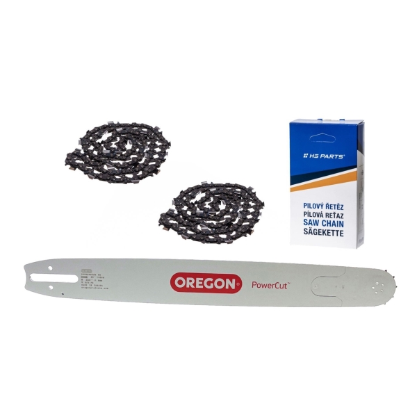 Oregon Führungsschiene 203RNDD025 20" (50 cm) 3/8" .063" (1,6 mm) + 2 x HS PARTS Sägekette 72 Glieder Vierkantzahn