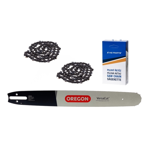 Oregon Führungsschiene 203VXLHD025 20" (50 cm) 3/8" .063" (1,6 mm) + 2 x HS PARTS Sägekette 72 Glieder Vierkantzahn