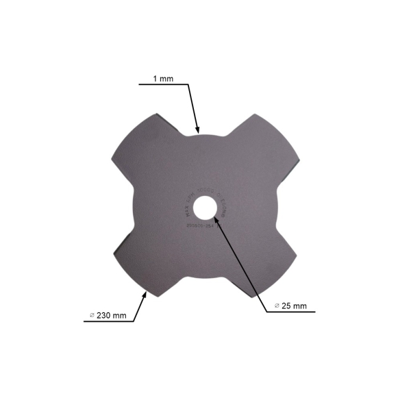 Oregon Stahl Mähmesser 4 Zähne 230 mm x 1,4 mm für Freischneider und Trimmer Stihl Husqvarna Partner Jonsered Oleomac Dolmar Makita Honda