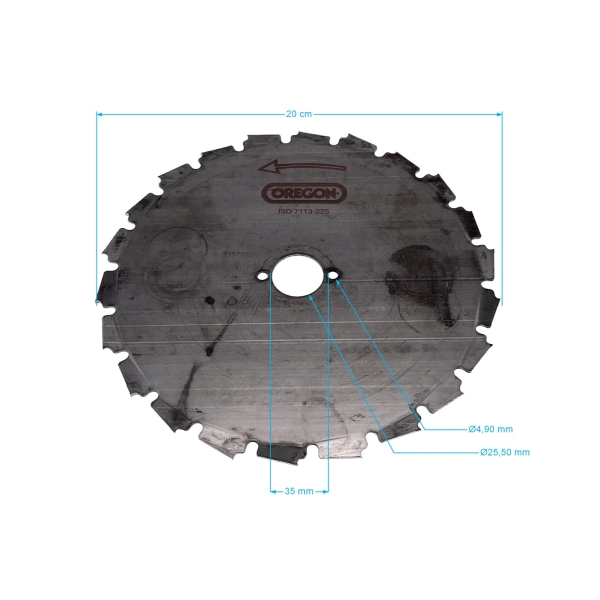 Oregon Stahl Universalklinge EIA 22 Zähne 200 mm x 1,5 mm für Freischneider und Motortrimmer Stihl Husqvarna Partner Jonsered Oleomac Dolmar Makita Honda