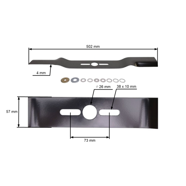 Oregon Universalmesser 50,2 cm (20") für Motorrasenmäher