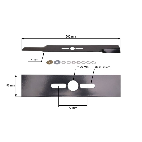 Oregon Universalmesser 50,2 cm (20") für Motorrasenmäher