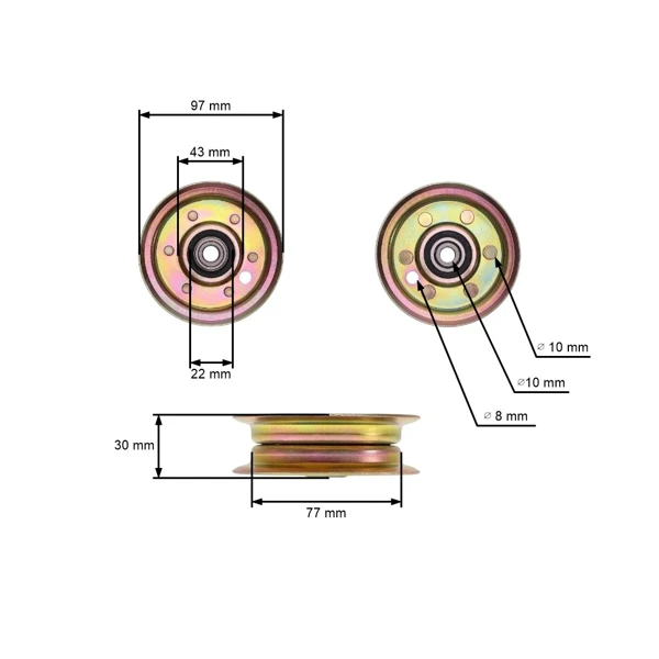 Riemenscheibe für Gartentraktoren Husqvarna Partner Jonsered McCulloch Poulan AYP (OEM 532131494 597025001 104360X 131494 173438)