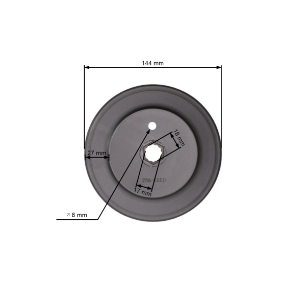 Riemenscheibe für Gartentraktoren MTD Gutbrod Lawnflite Yardman Golf Fleurelle Mastercut White Greencut (OEM 756-0980 956-0980)