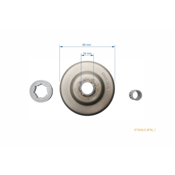 Ringkettenrad .0404" 7 Zähne für Kettensägen Stihl 050 051 076 075 (OEM 11116402025)