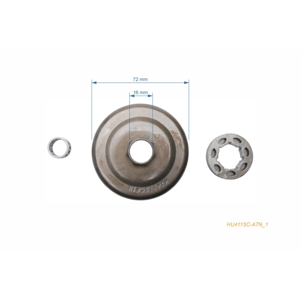 Ringkettenrad 3/8" 7 Zähne für Kettensägen Husqvarna 51 55 55 Rancher 154 254 257 262 (OEM 503453902)