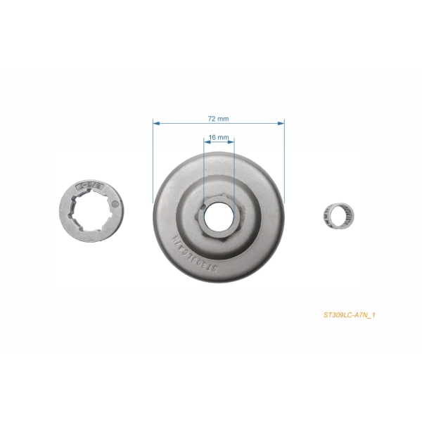 Ringkettenrad 3/8" 7 Zähne für Kettensägen Stihl 030AV 031 031AV 032 044AV (OEM 11136402000)