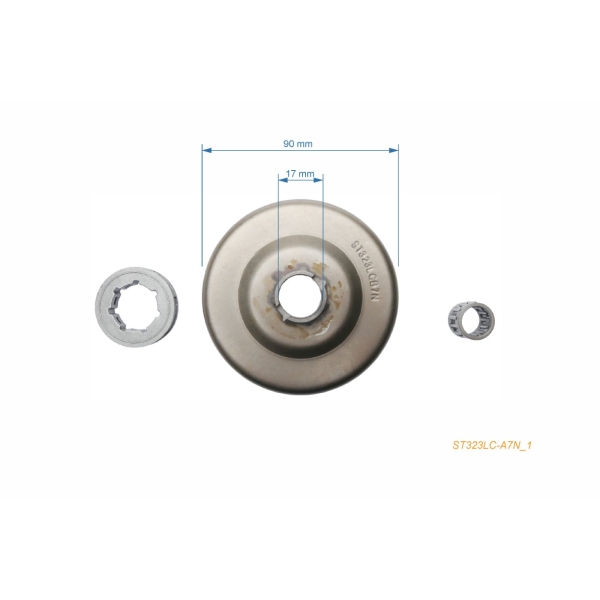 Ringkettenrad 3/8" 7 Zähne für Kettensägen Stihl 050 051 076 075 (OEM 11116402025)