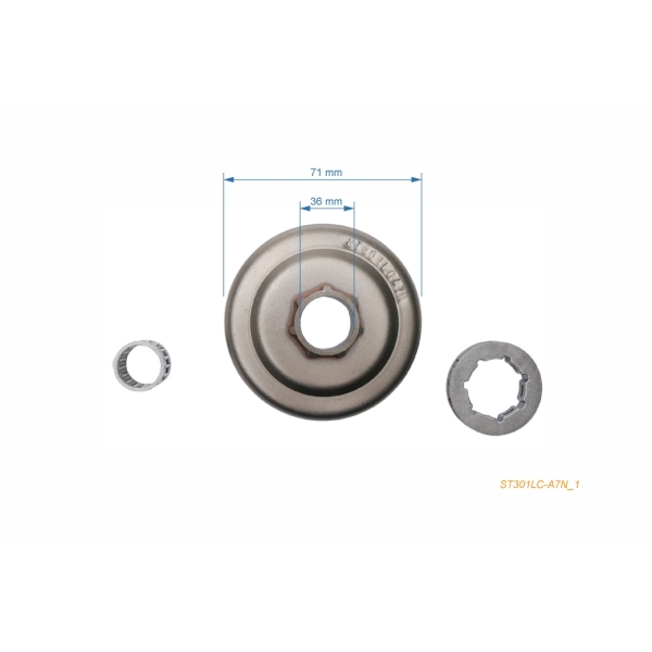 Ringkettenrad 3/8" 7 Zähne für Kettensägen Stihl 07S 08 S10