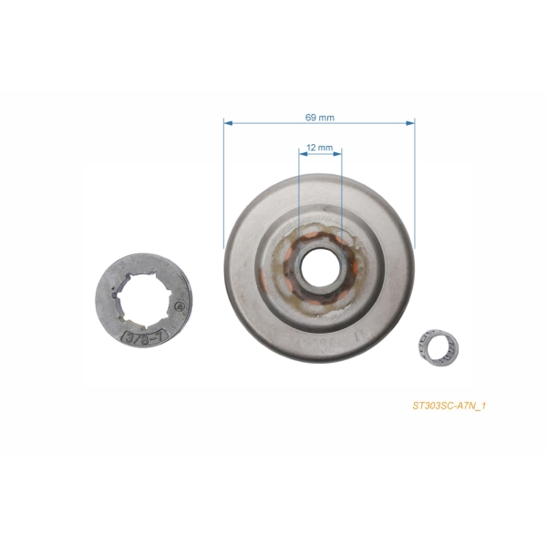 Ringkettenrad 3/8" 7 Zähne für Stihl 009 009Q 010 010AVEQ 010AVQ 011AVEQ 110AV