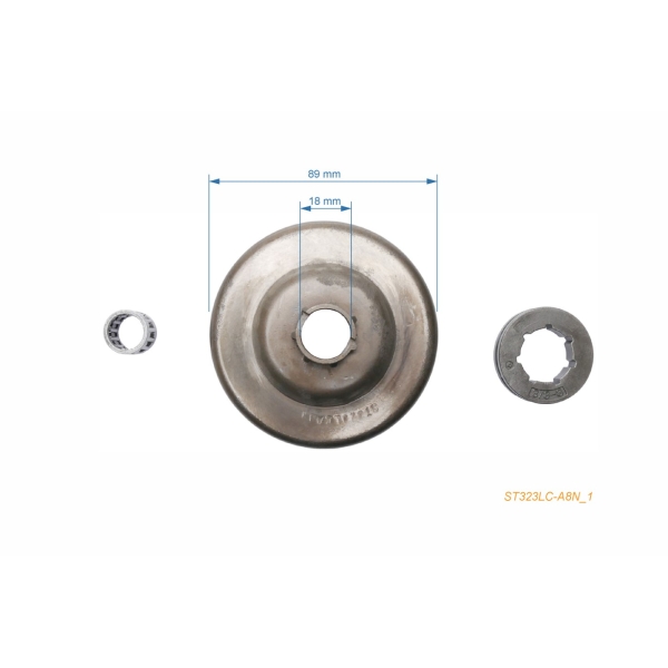 Ringkettenrad 3/8" 8 Zähne für Kettensägen Stihl 050 051 075 076 (OEM 11116402026)