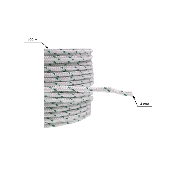 Rolle Starterseil 100 m x 4,0 mm für Motorsägen Motorsensen Kettensägen und andere Gartengeräte