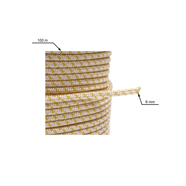 Rolle Starterseil 100 m x 6,0 mm für Motorsägen Motorsensen Kettensägen und andere Gartengeräte