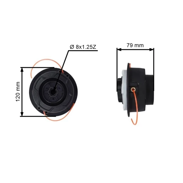 Saitenkopf AutoCut C6-2 für Freischneider Stihl FS38 FS40 FS45 FS46 FS 50 FSE 60 FSE 71 FSE81 8x1,25Z (OEM 40067102126)