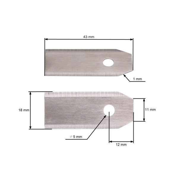Satz 9-tlg. Schneidmesser 4,3 cm (1,4") für Mähroboter Husqvarna McCulloch Gardena Flymo (OEM 535138701)