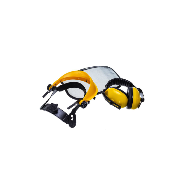 Schützender Mesh-Gesichtsschutz mit Gehörschutz