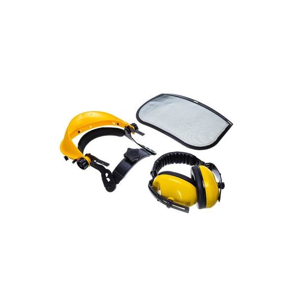 Schützender Mesh-Gesichtsschutz mit Gehörschutz