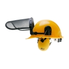 Schutzhelm mit Gehörschutz für Kettensägen, Freischneider und andere Gartengeräte