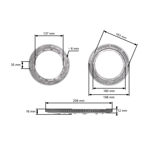 Schwungradgetriebe für Briggs & Stratton Motoren 12,0 PS - 15,0 PS (OEM 392134 399676 696537)