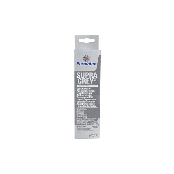 Silikondichtstoff PERMATEX Supra grau 80 ml bis + 329°C für Stihl 017 018 MS180 MS181 MS250 MS280 Husqvarna 136 137 141 435 Partner 351 371 391 420