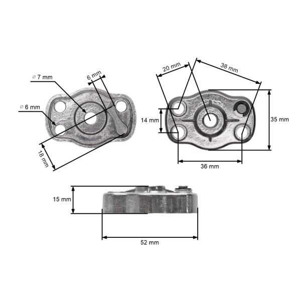 Starter-Gegenstück für chinesische Motorsensen und Hobbymarkt-Motorsensen mit Hubraum 26 ccm 32 ccm