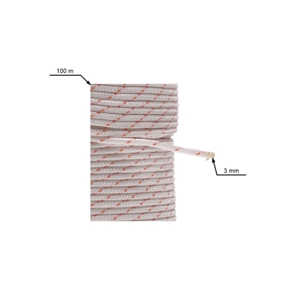Starterkabel 3,0 mm x 100 m für Motorsägen, Freischneider, Sprühgeräte und andere Gartengeräte