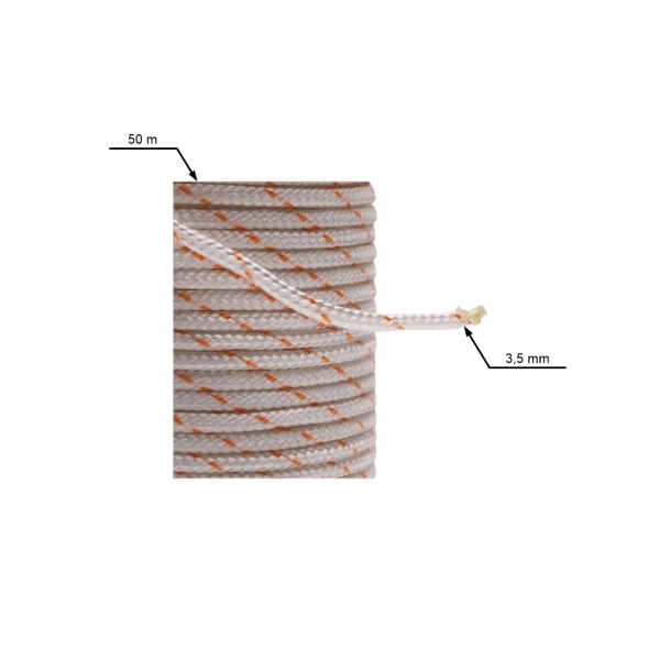 Starterkabel 3,5 mm x 50 m für Motorsägen Freischneider Sprühgeräte und andere Gartengeräte