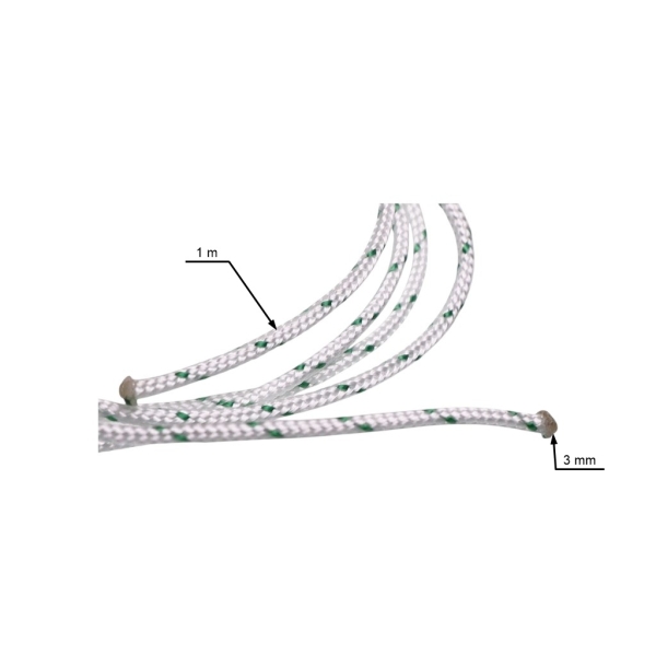 Starterseil 3,0 mm x 1,0 m für Kettensägen, Freischneider, Sprühgeräte und andere Gartengeräte