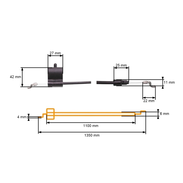 Stoppkabel Husqvarna Partner Electrolux Handwerker McCulloch Poulan Jonsered (OEM 532420939 420939)