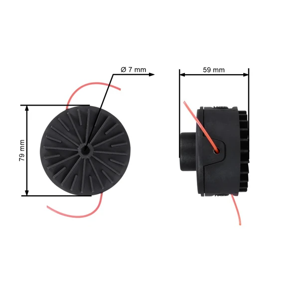 Trimmerkopf für chinesische Motorsensen und Motorsensen aus dem Hobbymarkt NAC N1E-SPK-500 TE50-SP Durchmesser der Wellenbohrung 7,0 mm