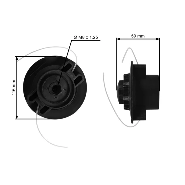 Trimmerkopf für Freischneider AutoCut C 5-2 Stihl FS38 FS40 FS45 FS46 FS50 FSE60 FSE71 FSE81 M8 x 1.25 (OEM 40067102126 40067102106)