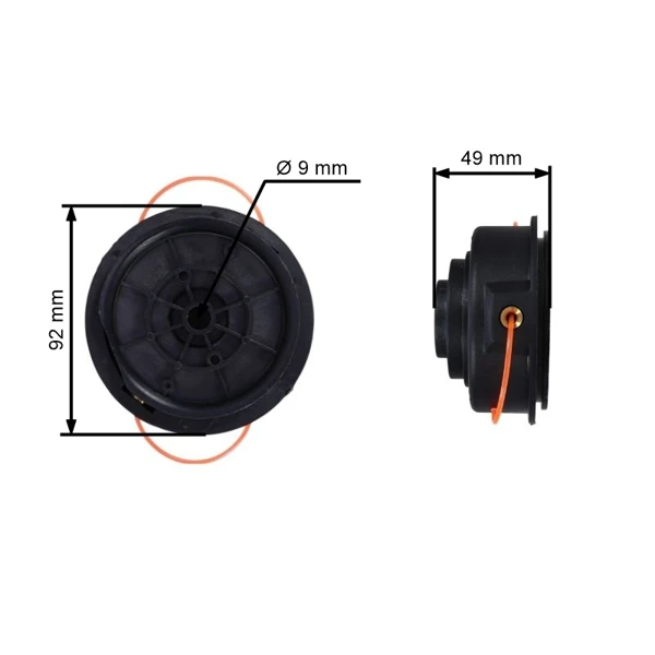Trimmerkopf für Freischneider Homelite Ryobi MTD Gewinde M6x1.0 M8x1,25 M8x1.0 (OEM DA03001 DA03001A UP06761)